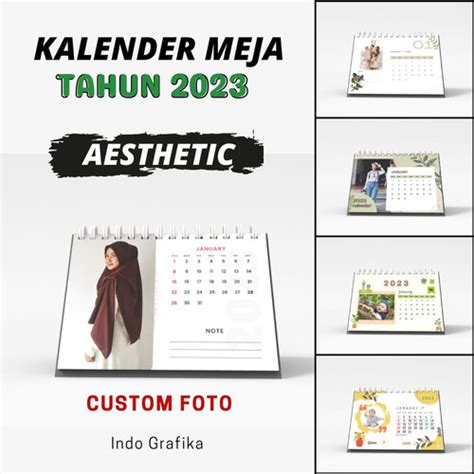 Jual Kalender Meja 2023 Aesthetic Custom Foto Kalender Duduk Kalender