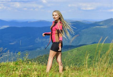 Sexy Woman Mountain Hiking Stock Photos Free Royalty Free Stock