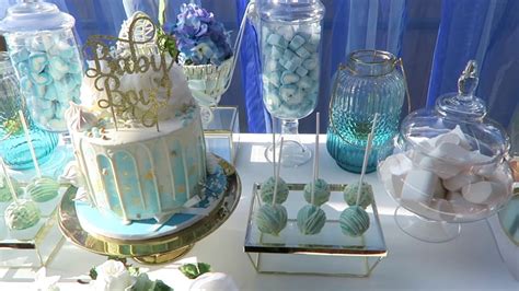 Whatever your attitude to blue is, it's the most popular color for a boy baby shower as it kinda symbolizes masculinity. Blue and Gold Baby Shower - YouTube