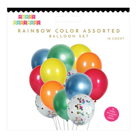Rainbow Assorted Balloon Set Of 12