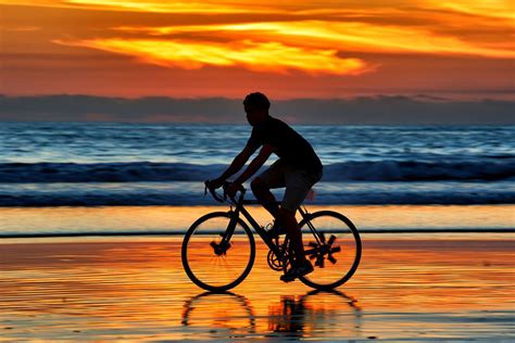 Biking On The Beach At Sunset In Oceanside November 2 2012