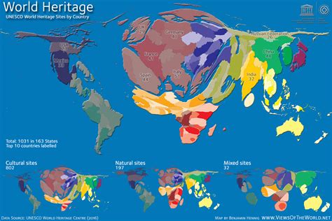 Unesco World Heritage Sites By Country Vivid Maps