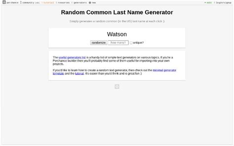 Random Common Last Name Generator