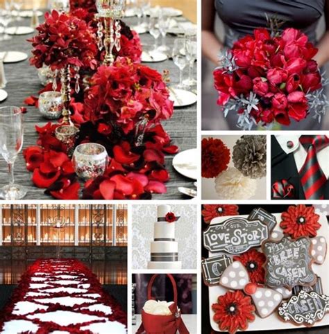 Classy And A Bit Different A Gray And Red Themed Wedding