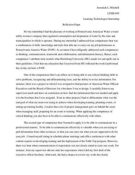 Example Of Reflection Paper In Apa Style