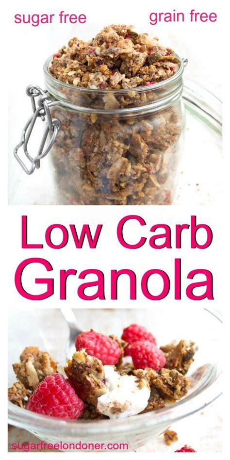 Low fat granola cereal and colorful dried cranberries along with a cream cheese glaze add appetite appeal. A low carb granola that will satisfy any cereal craving! This sugar free, grain free granola is ...