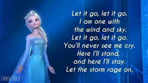 Let It Go Idina Menzel Disney Frozen Lyrics Youtube