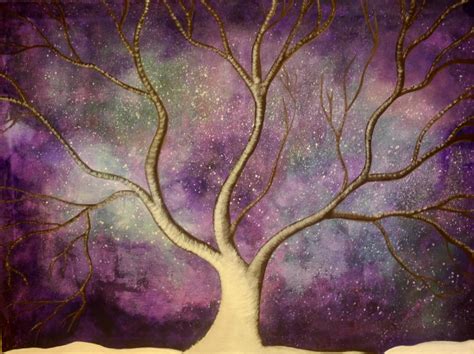 Galaxy Tree Painting ©shawneedaearmstrong Project Ideas Art Projects