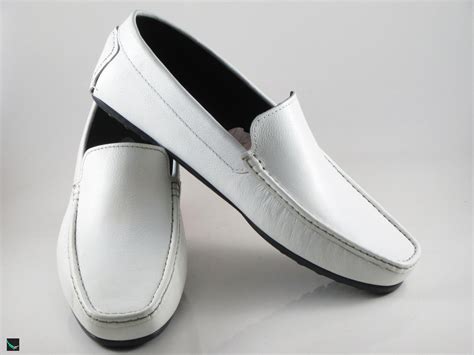 Mens Casual Leather Classic White Loafers 3756 Leather Collections