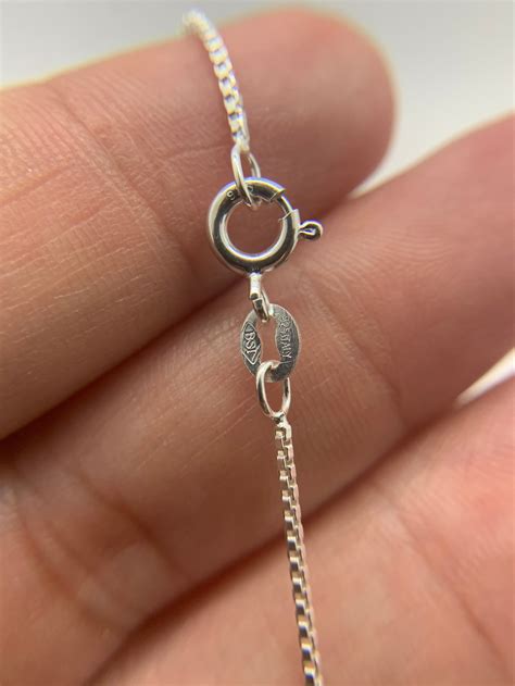 Sterling Silver Box Chain Etsy