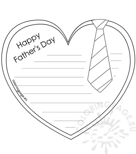 Fathers Day Letter Template Coloring Page
