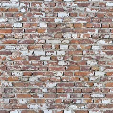 Old Peeled Clay Wall Bricks Top Texture