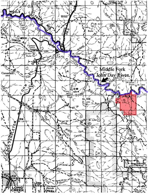 Vicinity Map Of 852 Acre Spectacular John Day River Ranch For Sale Near
