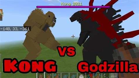 Godzilla Vs Kong In Minecraft Youtube