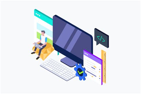 Premium Isometric Concept Of Developing Programming And Coding