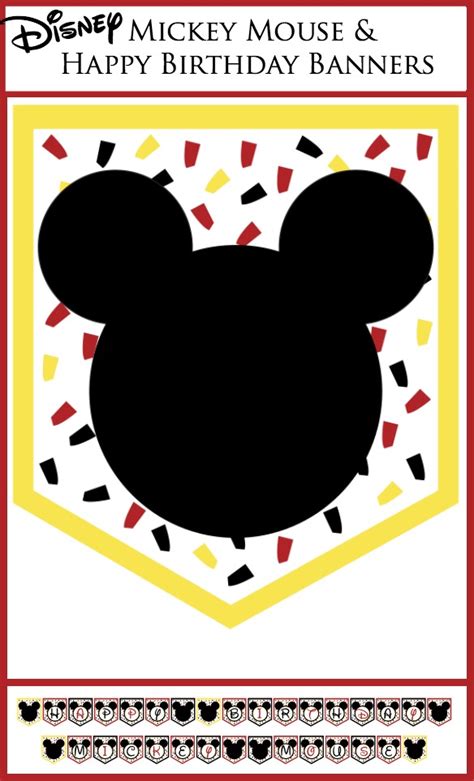 Mickey Mouse Birthday Banner Clip Art