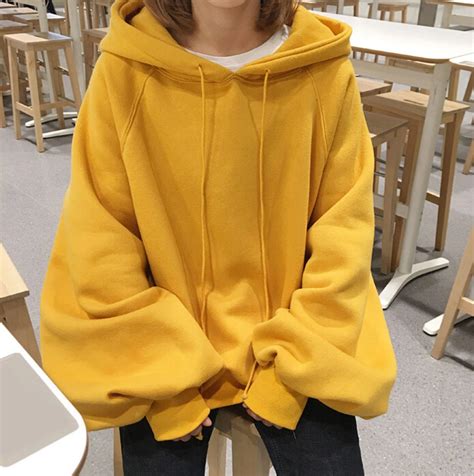 Chic Solid Oversized Hoodie Women Floral O Neck Female Autumn Winter Gagodeal Winter Chic
