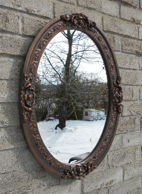 Wall Oval Mirror With Oil Rubbed Bronze Color Frame Etsy