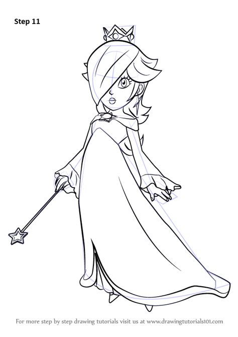 Learn How To Draw Rosalina From Super Mario Super Mario Step By Step Drawing Tutorials