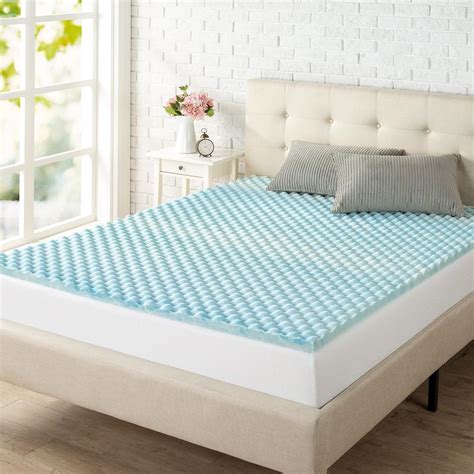 Zinus In King Size Swirl Gel Memory Foam Air Flow Mattress Topper Hd Swft K The Home Depot