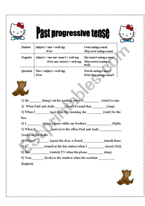 Past Continuous Tense Past Progressive Tense Worksheet SexiezPicz Web