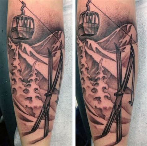60 Skiing Tattoos For Men A Gondola Lift To Design Ideas