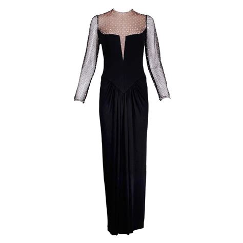 1980s Bob Mackie Black Silk Jersey Illusion Gown For Sale At 1stdibs