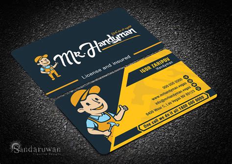 Professional Modern Handyman Business Card Design For A Company By