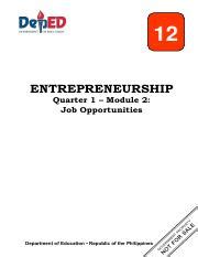 If you encounter any difficulty . Entrepreneurship (Q1 Wk2).pdf - 12 ENTREPRENEURSHIP ...