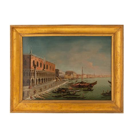 A Pair Of Italian 19th Century Venetian Oil On Canvas Paintings