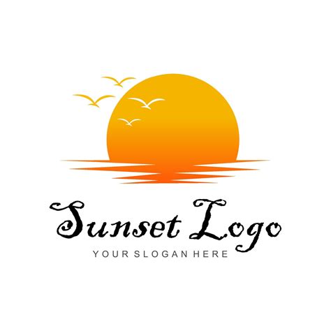 Sunset Logo Vector Vector Art At Vecteezy