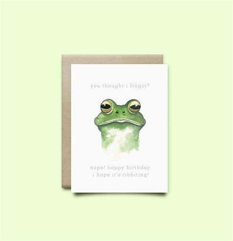 Frog Birthday Card You Thought I Frogot Etsy Canada