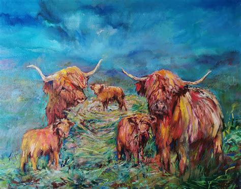 Commissioning A Custom Highland Cow Painting On Canvas — Sue Gardner Studio
