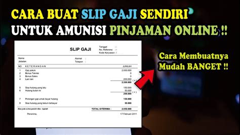 Cara Buat Slip Gaji Kerja Sendiri Contoh Slip Gaji Serta Cara Membuatnya Tambah Pinter