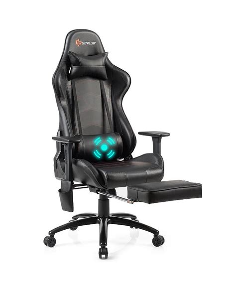Costway Massage Gaming Chair Adjustable Reclining Racing Chair Macys