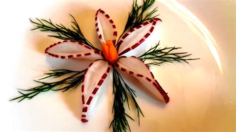 How To Make Radish Flower Radish Garnish And Vegetable Carving Art In
