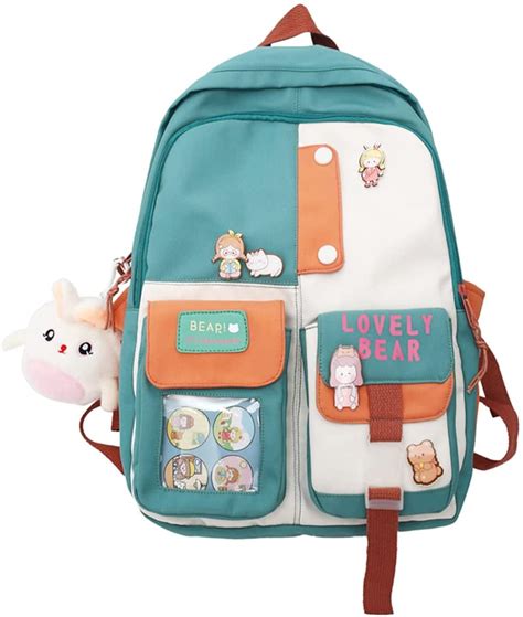 Kawaii Backpack With Kawaii Pin And Accessories Backpack Cute Aesthetic