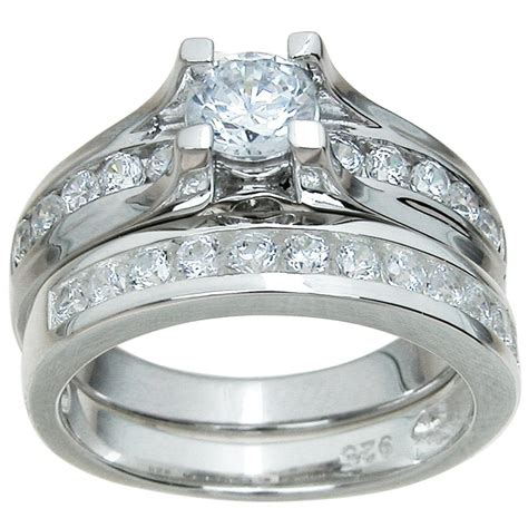 Iceposh 925 Sterling Silver Brilliant Womens Rings Wedding Ring Set