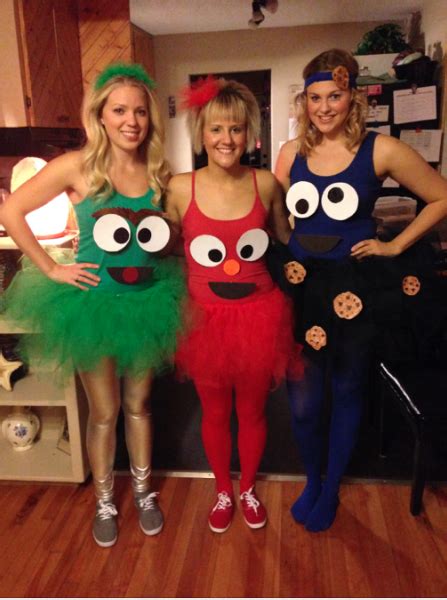 diy cookie monster elmo and grouch halloween costumes friends halloween costumes for girls