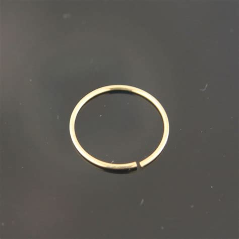 14ct Gold Nose Hoop Seamless Nose Hoop Yellow Gold White Etsy