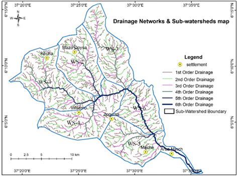 Drainage Network And Sub Watershed Boundary Map Download Scientific