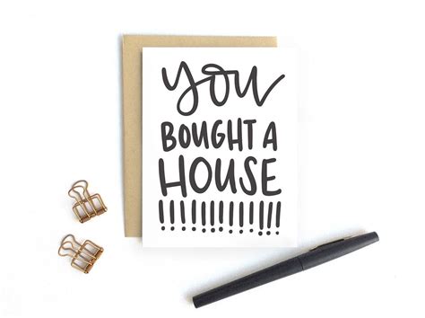 Housewarming Card You Bought A House Congratulations Etsy In 2020