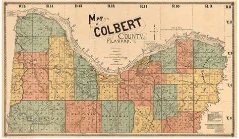 Colbert County Alabama 1896 Old Map Reprint Old Maps