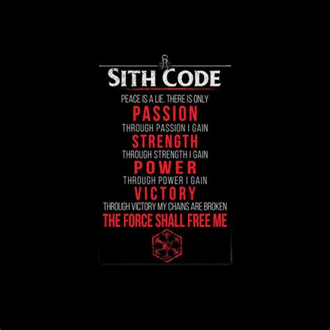 Star Wars Sith Code Poster Star Wars Sith Sith Code Etsy