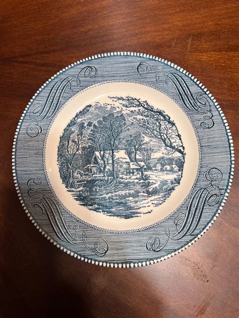 Currier And Ives Blue Dishes Etsy
