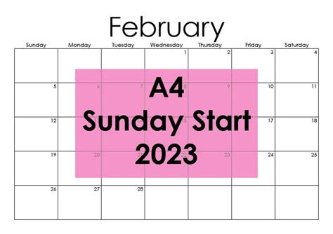 Printable 2023 Monthly Grid Calendar A4 Sunday Start Etsy Israel