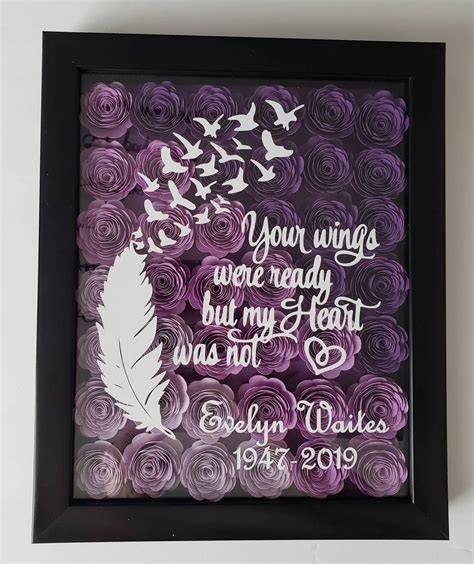 Custom shadow box, Paper Flowers, Mix and match, ombre, Memorial Gift