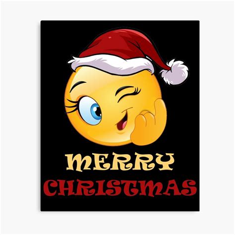 Santa Emoji Merry Christmas Canvas Print By Aymanee Redbubble