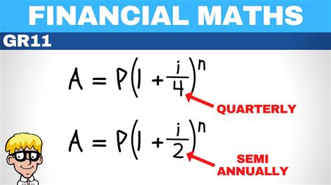 Financial Maths Grade 11 Compound Quarterly And Semi Annually Youtube