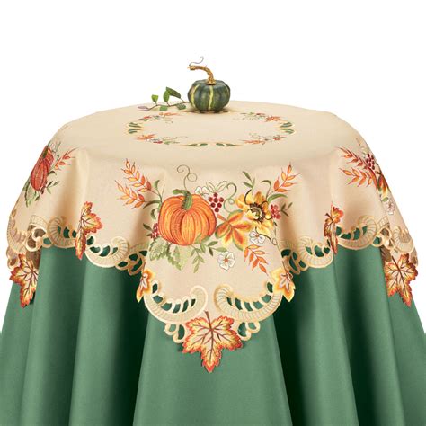 Fall Embroidered Pumpkin And Leaves Table Linens Ebay